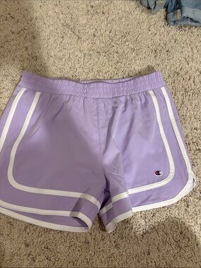 Champion Lavender Athletic Shorts with White Trim Girls Large